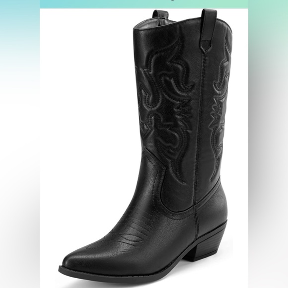 Cowgirl Boots Mid Calf Western Boots - Picture 4 of 9